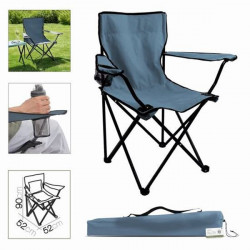 SILLA CAMPING PLEGABLE AZUL...