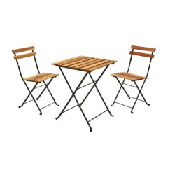 CONJUNTO MESA MADERA METAL...