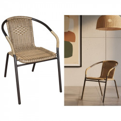 SILLA ACERO MIMBRE APILABLE...