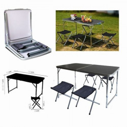 SET CAMPING MESA + 4 SILLAS...