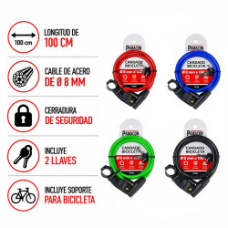CANDADO BICICLETA 8MMX100...