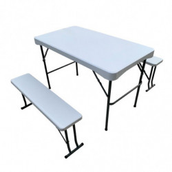 MESA DE RESINA CON 2 BANCOS...